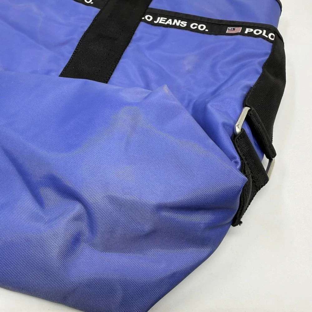 Polo Jeans Co Ralph Lauren Tote Bag Blue‎ Logo Webbing Large With Mini Pouch
